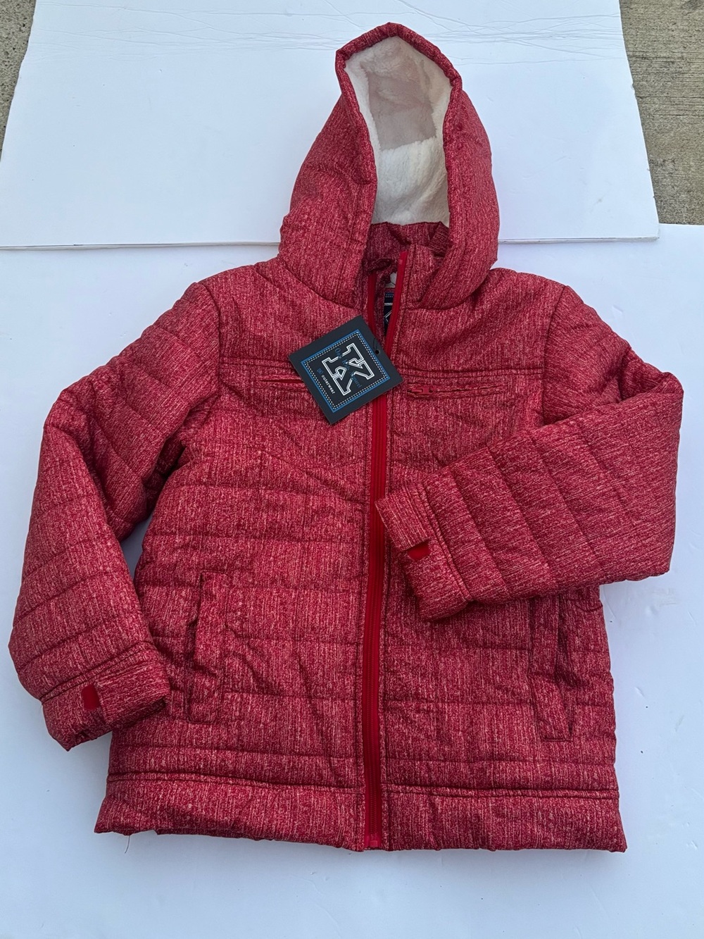K-Only Kids Apparel Girls Puffer Jacket with Hood-Size 12/14-New w Tags